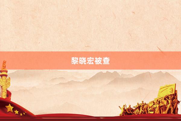 黎晓宏被查