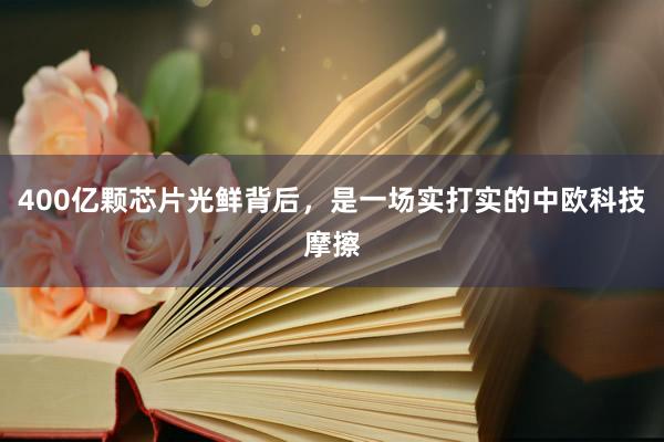 400亿颗芯片光鲜背后，是一场实打实的中欧科技摩擦