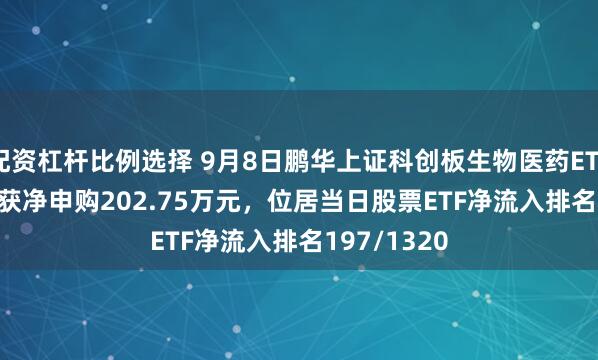 配资杠杆比例选择 9月8日鹏华上证科创板生物医药ETF(588250)获净申购202.75万元，位居当日股票ETF净流入排名197/1320